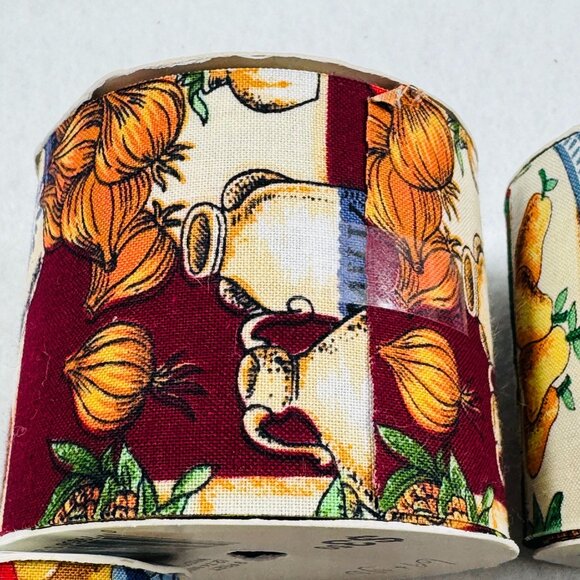 Offray Vintage Ribbon Fall Garden Fabric Craft Rolls 2-5/8" Wide - Used (4-Pack) - Picture 7 of 7